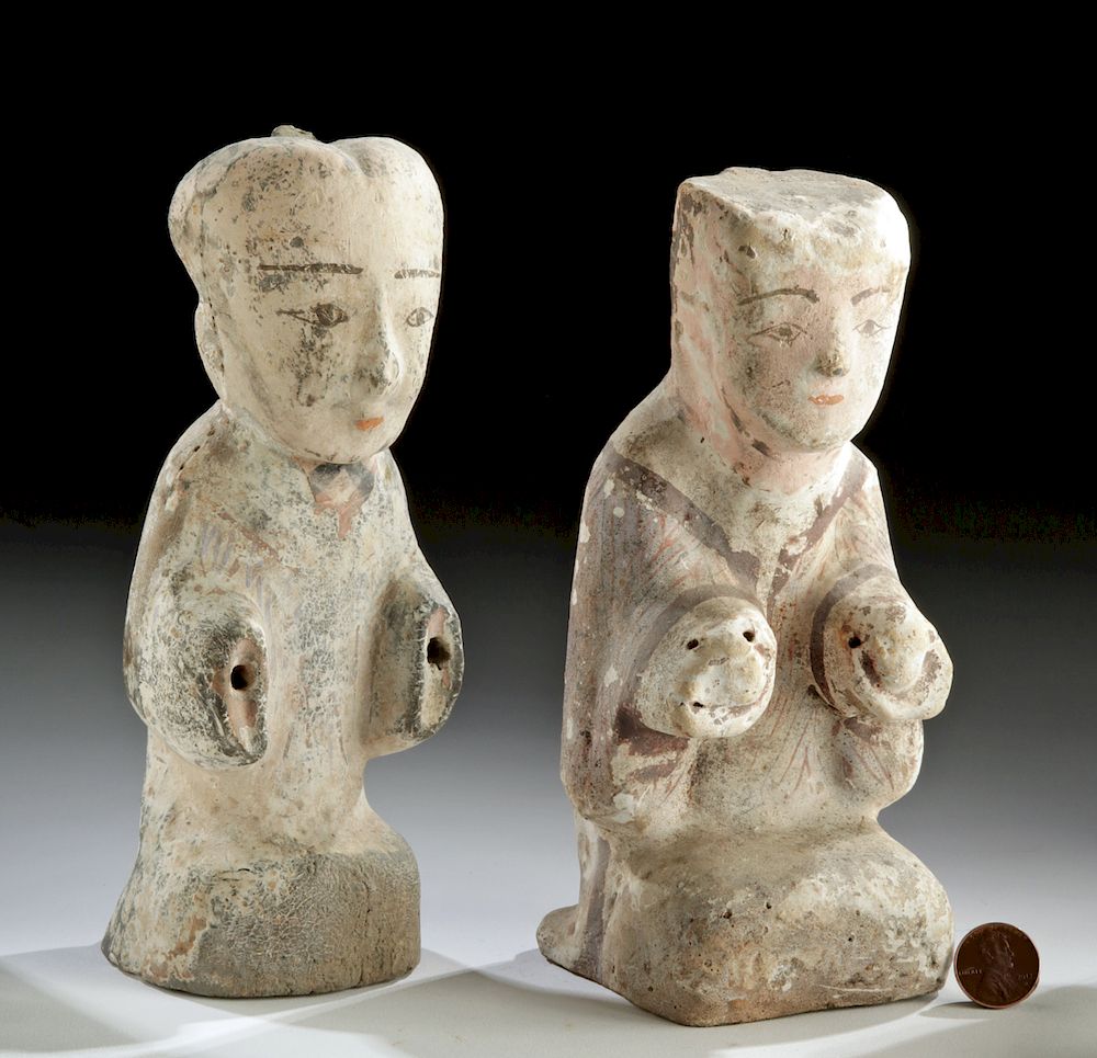 Appraisal: Lot of Chinese Han Dynasty Pottery Female Attendants East Asia