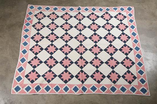 Appraisal: QUILT Mid-late th century cotton Pieced eight point star in