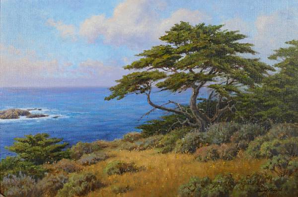 Appraisal: David Chapple American born Monterey cypress signed 'David Chapple' lower