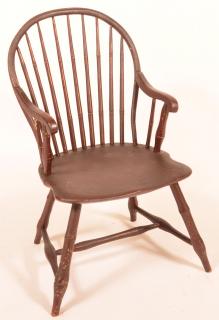 Appraisal: PA Windsor Hoop Back Bamboo Turned Armchair Pennsylvania Windsor Hoop