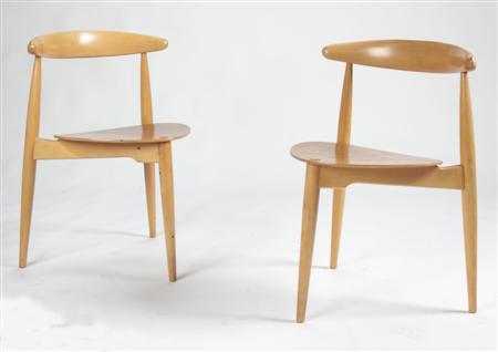 Appraisal: HANS WEGNER - FOUR DINING CHAIRS DESIGNED teak