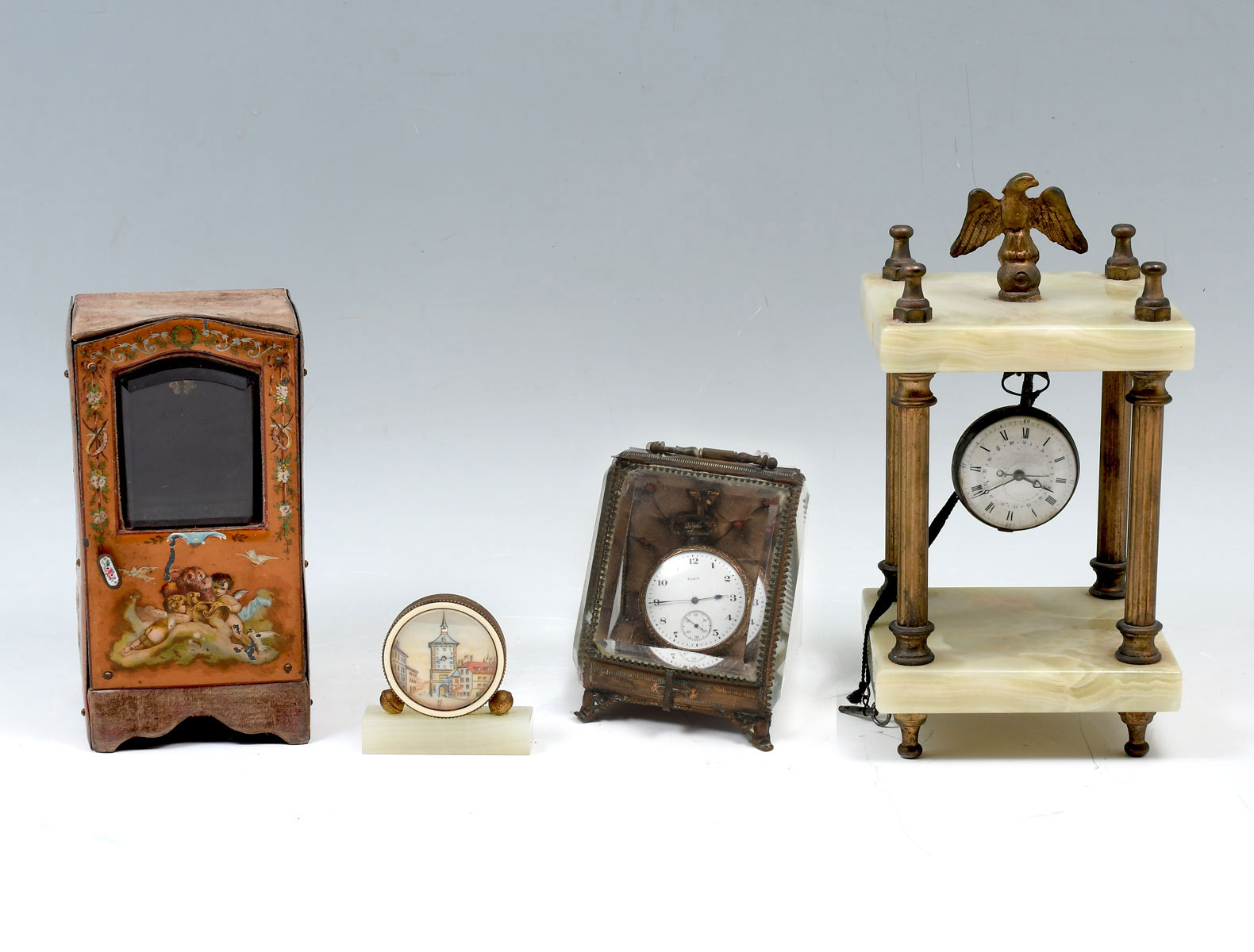 Appraisal: PIECE POCKET CARRIAGE WATCH CLOCK LOT Comprising - Pocket watch