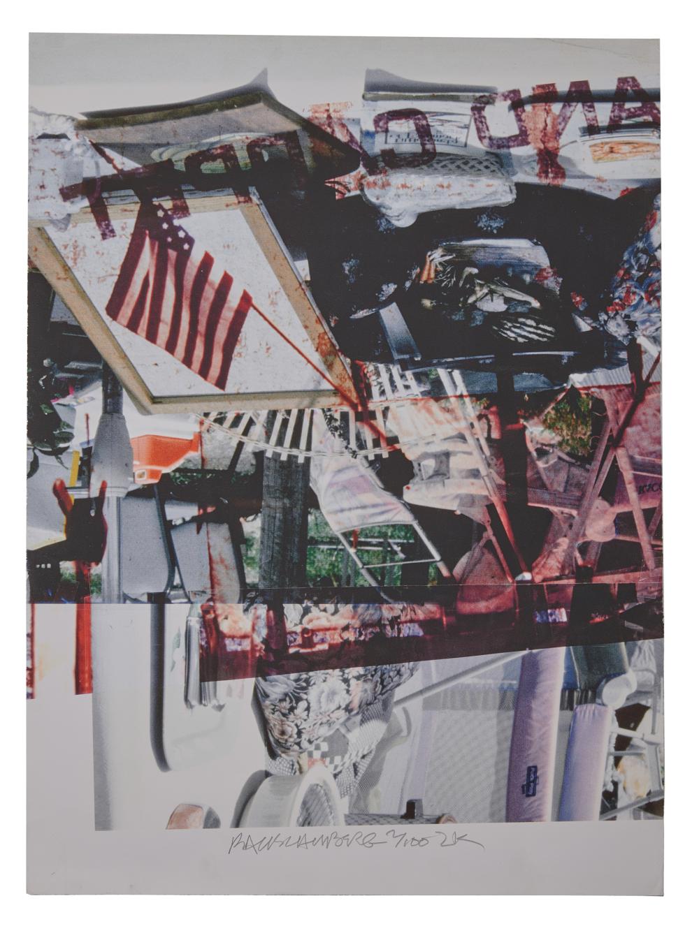 Appraisal: ROBERT RAUSCHENBERG American - Kennedy for Senate Iris print in