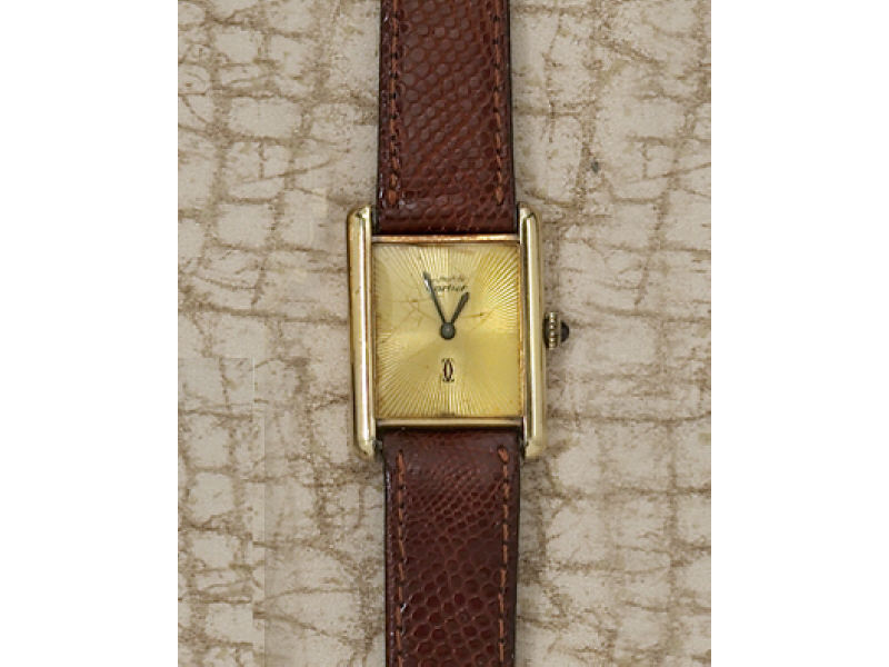 Appraisal: CARTIER TANK WATCH Must de Cartier k yellow gold watch