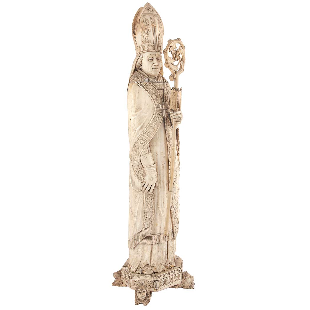 Appraisal: French Ivory Figure of a Bishop th Century The standing