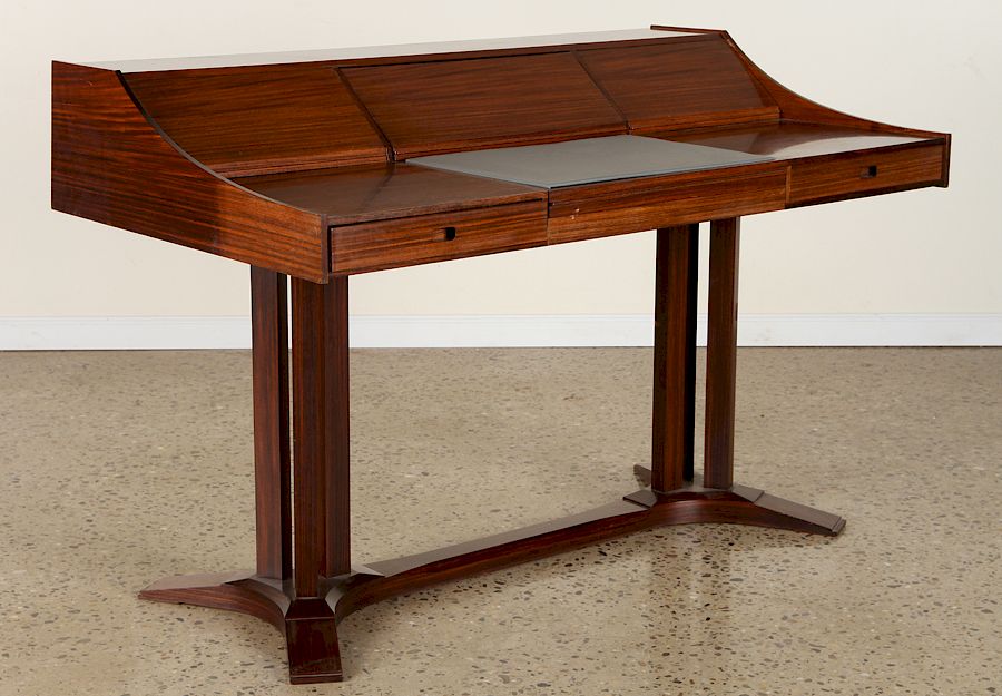 Appraisal: UNIQUE MID CENTURY MODERN ROSEWOOD DESK A unique mid century