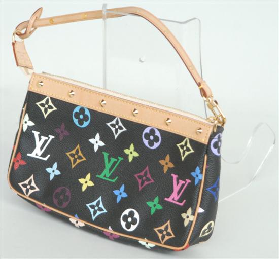 Appraisal: LOUIS VUITTON PETITE PURSE Multi color LV logos on black