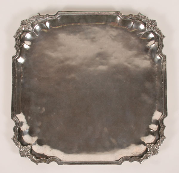 Appraisal: Dutch Colonial th century silver tray former Dutch East Indies