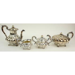 Appraisal: Barkers Ellis Four Piece English Silver Plated Tea Set Barkers