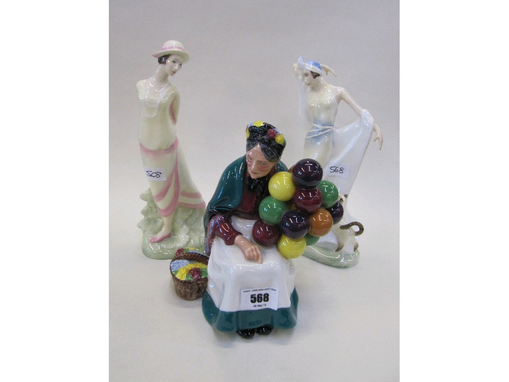 Appraisal: Three Royal Doulton figures 'The Old Balloon Seller' HN 'Harriet'