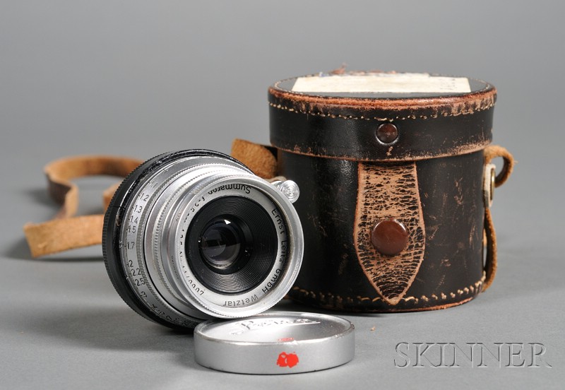 Appraisal: Ernst Leitz Summercron f Lens No and leather carrying case