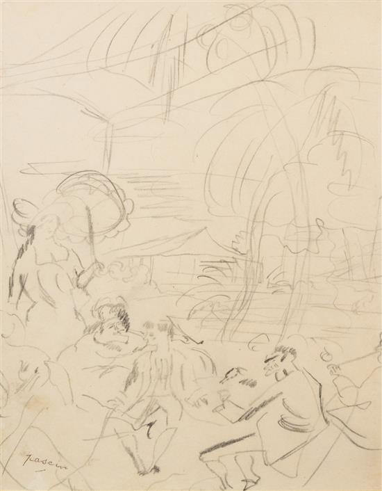 Appraisal: Sale Lot Jules Pascin French - Untitled pencil on paper