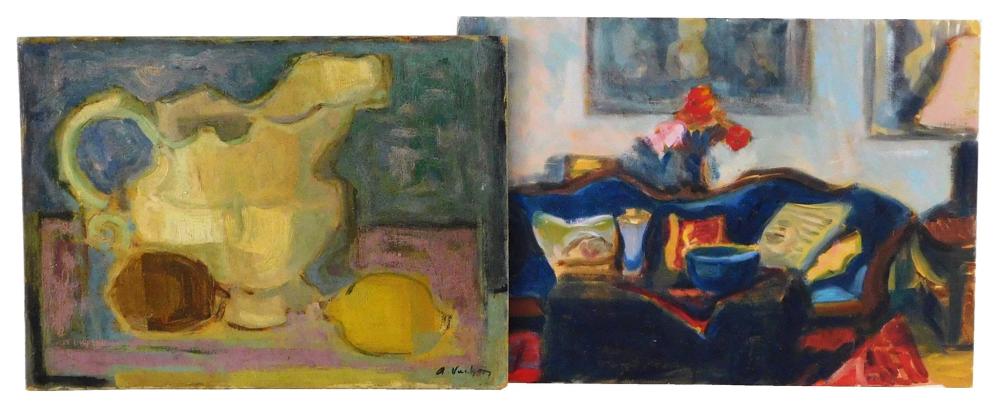 Appraisal: Two still life paintings the first by Alfred Vachon French