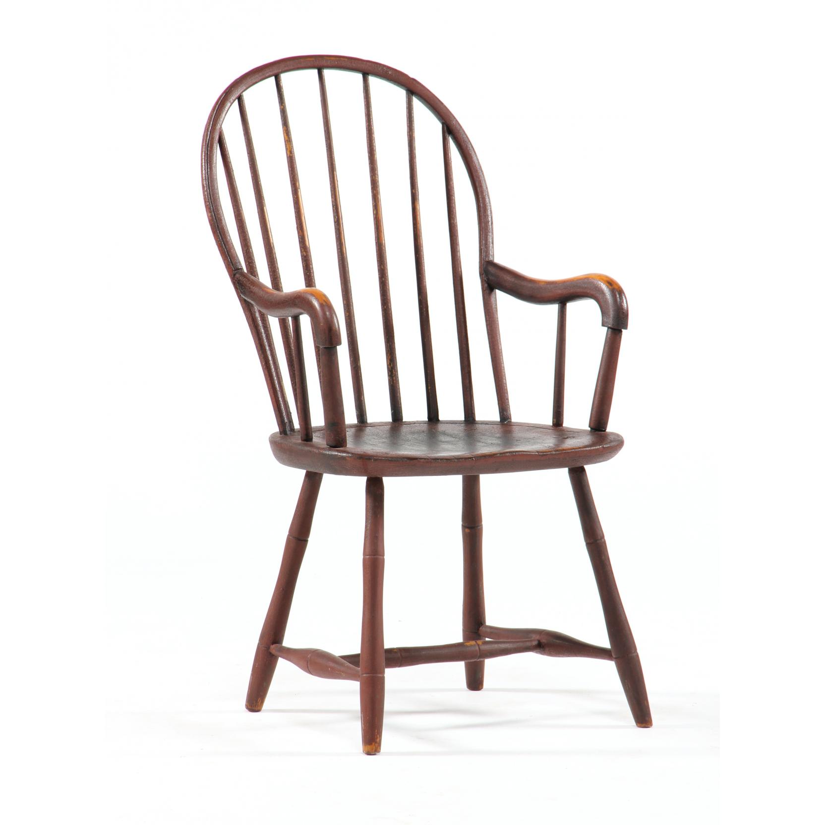 Appraisal: New England Painted Decorated Windsor Arm Chair first quarter th