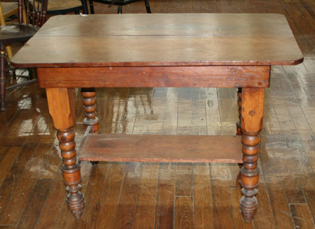 Appraisal: Victorian Renaissance Revival Cherry Single-Drawer Kitchen Table Late th Century