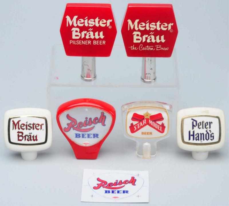 Appraisal: Lot of Beer Tap Knobs Cutout Lucite and plastic from