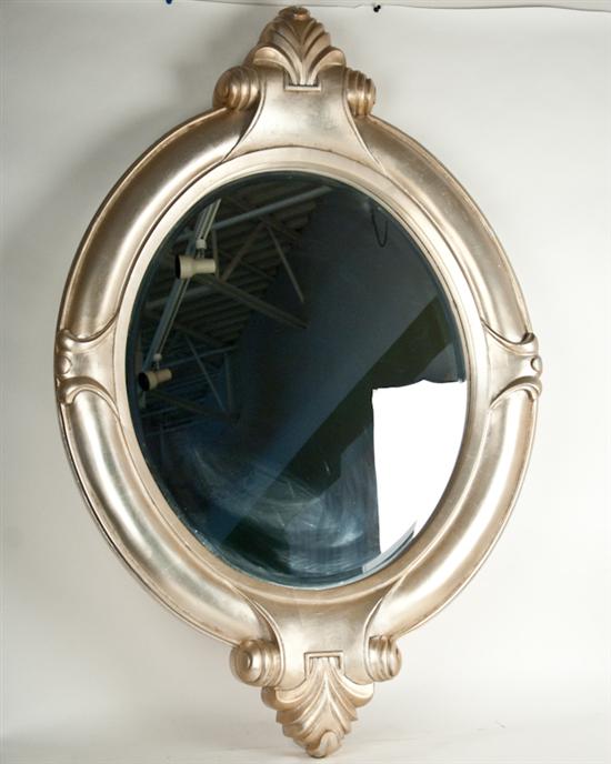 Appraisal: Deco-style Silver Gilt Mirror H W