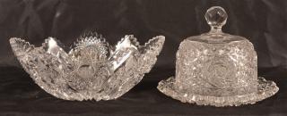 Appraisal: Pcs of American Brilliant Cut Colorless Glass Two Pieces of