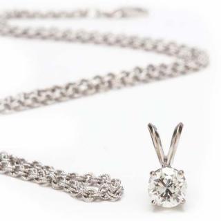 Appraisal: KT White Gold Diamond Pendant Necklace pendant set with one