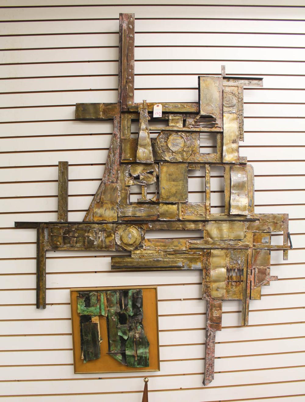 Appraisal: MARLENE GABEL Oregon Washington - two metal wall sculptures brutalist