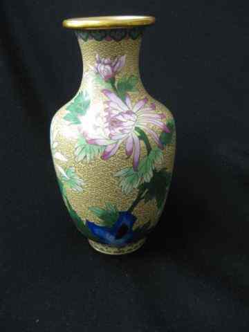 Appraisal: Chinese Cloisonne Vase floral on soft yellow field '' excellent