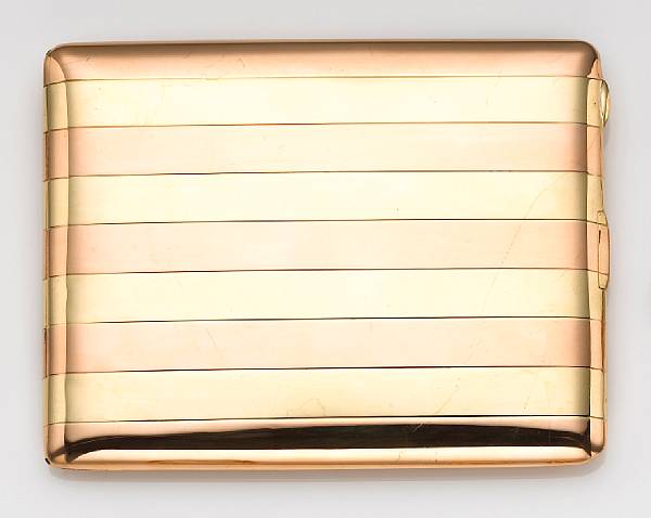 Appraisal: An eighteen karat green and rose gold cigarette case Cartier