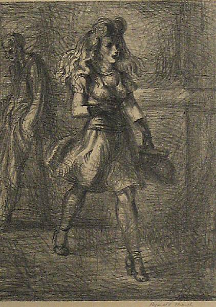 Appraisal: Reginald Marsh Girl Walking Elevated S Lithograph printed on wove