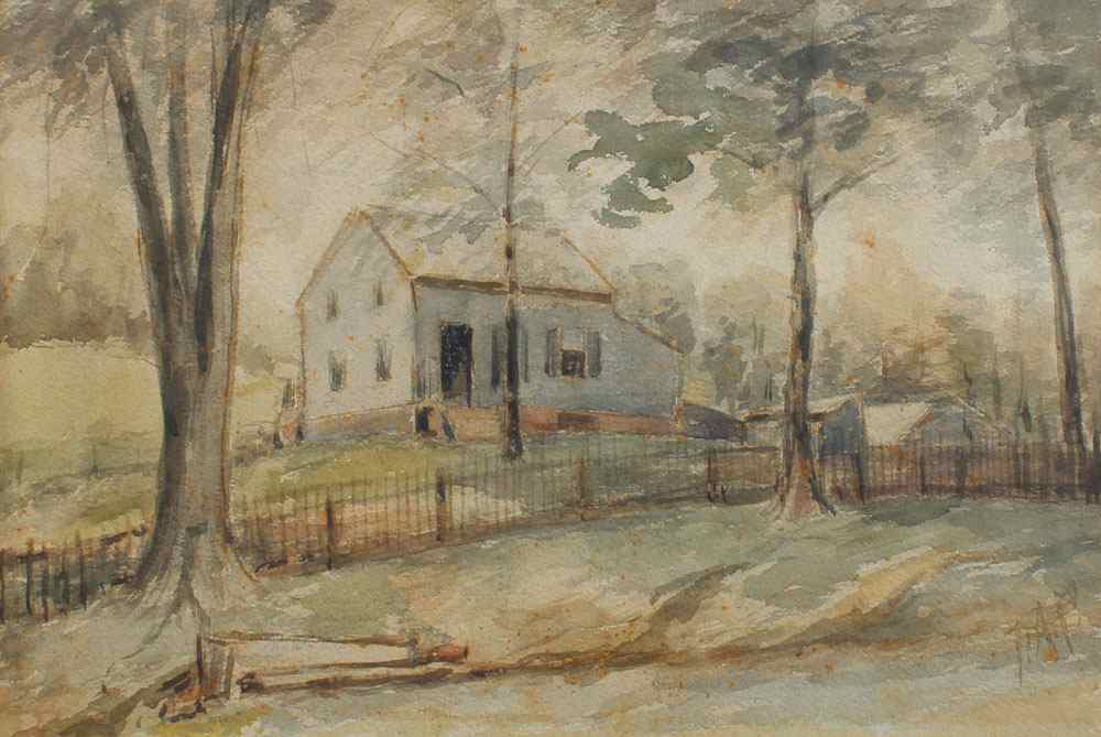 Appraisal: PERKINS F A American Late th Century Landscape with Farmhouse