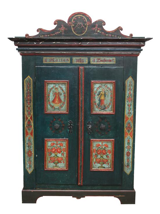 Appraisal: Sale Lot A Painted Austrian Shrank double door having figural