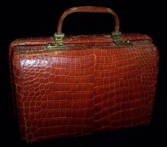 Appraisal: A lady's crocodile skin handbag cm wide