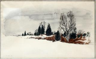 Appraisal: CHARLES CULVER WATERCOLOR CHARLES CULVER WATERCOLOR H L WINTER LAKE