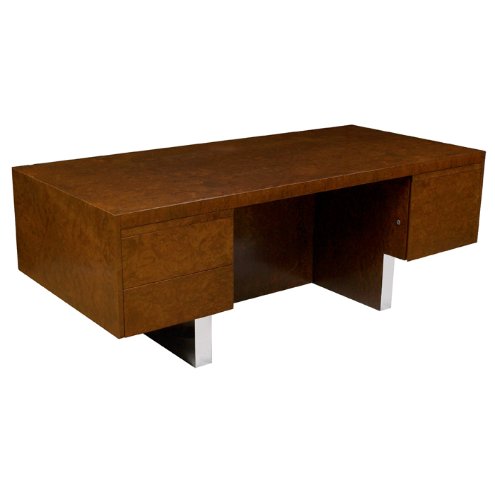 Appraisal: Milo Baughman Executive desk by Thayer Coggin bird s eye