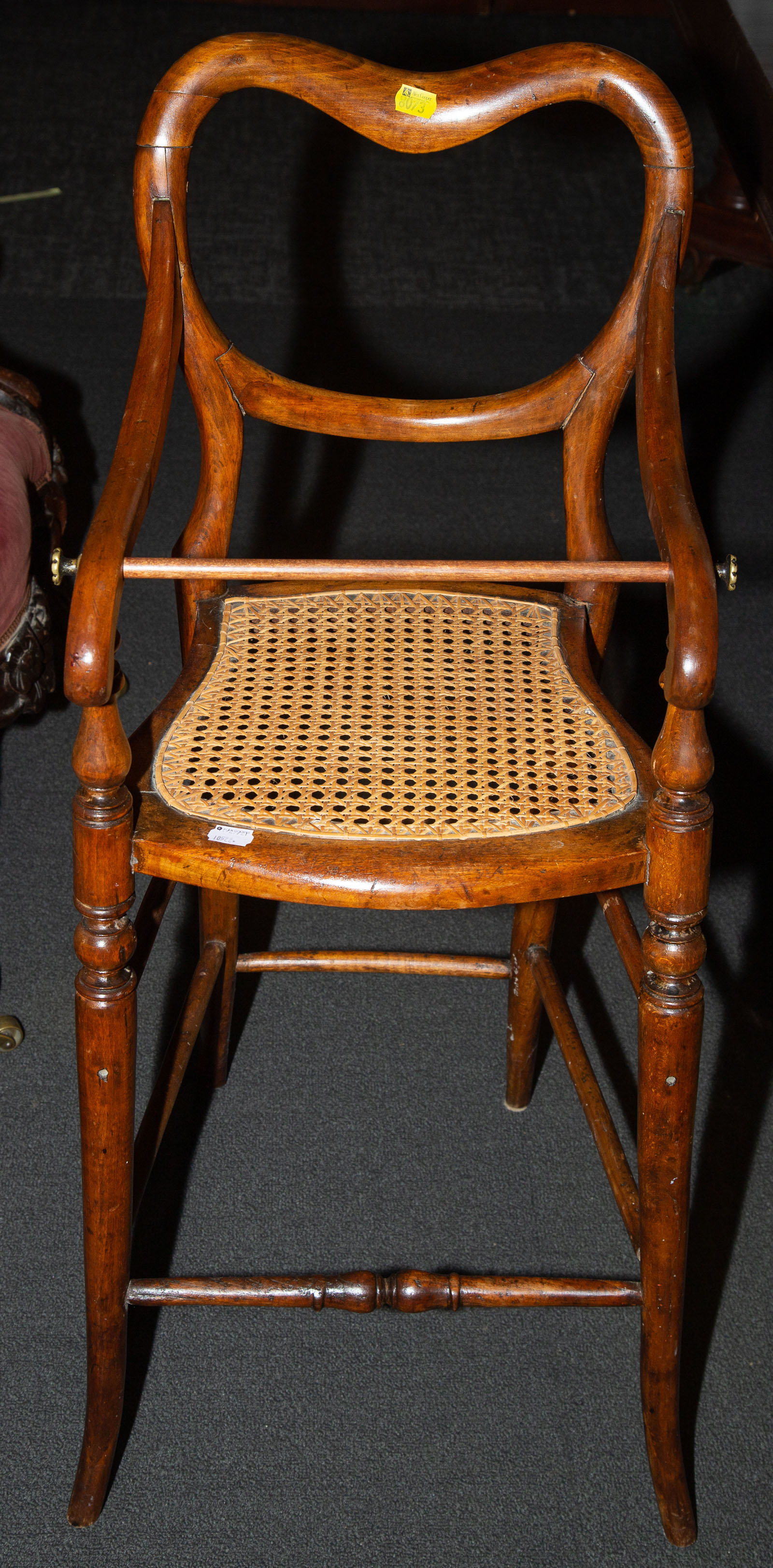 Appraisal: ANTIQUE CANE SEAT CHILD'S HIGH CHAIR