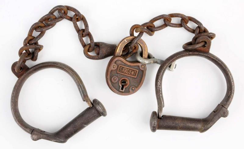 Appraisal: Providence Tool Company Leg Irons No key With later sargent