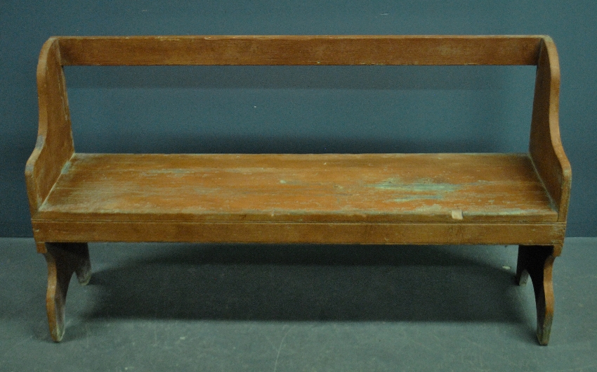 Appraisal: - Pennsylvania meetinghouse bench c with orange red paint h