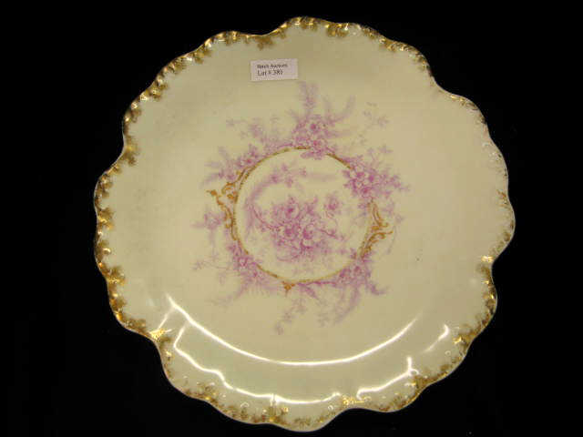 Appraisal: Elite Limoges Porcelain Serving Tray lilac floral gold trim