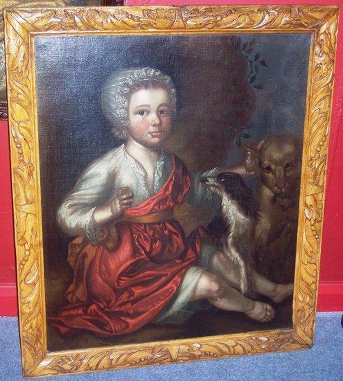 Appraisal: follower of Sir Peter LelyPortrait of a Child with dog