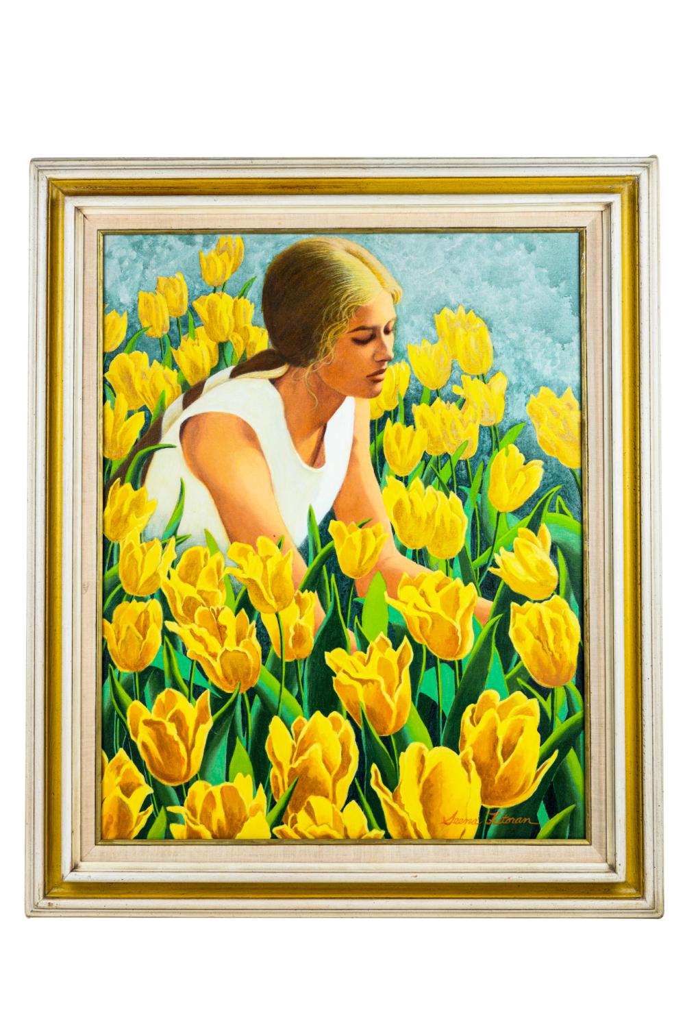 Appraisal: SEENA FUTORAN TULIP GARDENoil on canvas signed lower right x