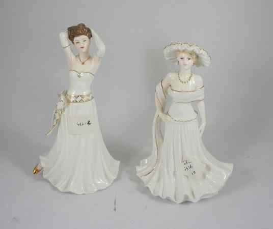 Appraisal: Coalport Figures Cream and Gold Anna and Lauren