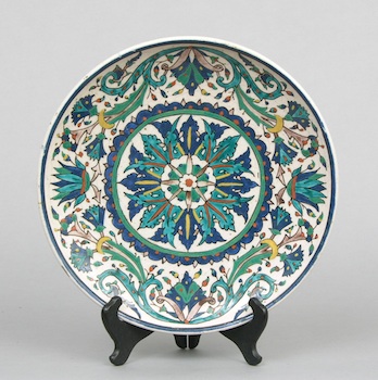 Appraisal: An th Century Syrian Polychrome Plate A large footed plate