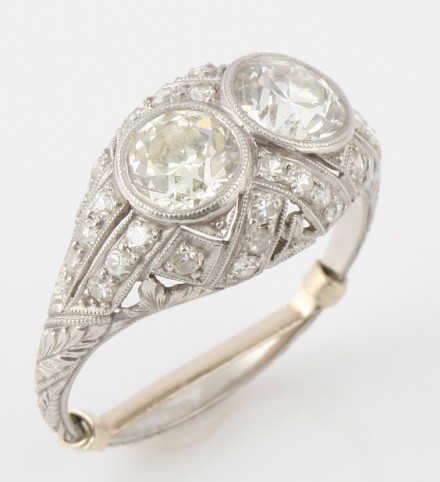 Appraisal: Filigree setting one mm diamond one mm diamond mm round