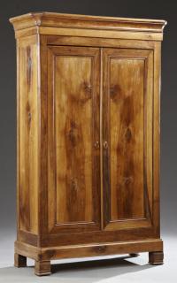 Appraisal: Louis Philippe Carved Walnut Double Door Armoire th c the