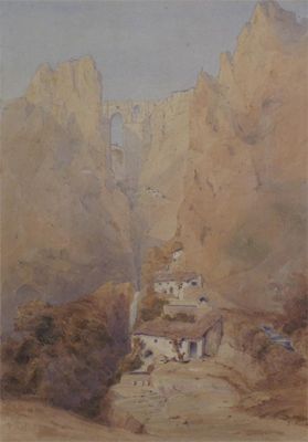 Appraisal: Follower of David Roberts View of Ronda Spain Watercolour x