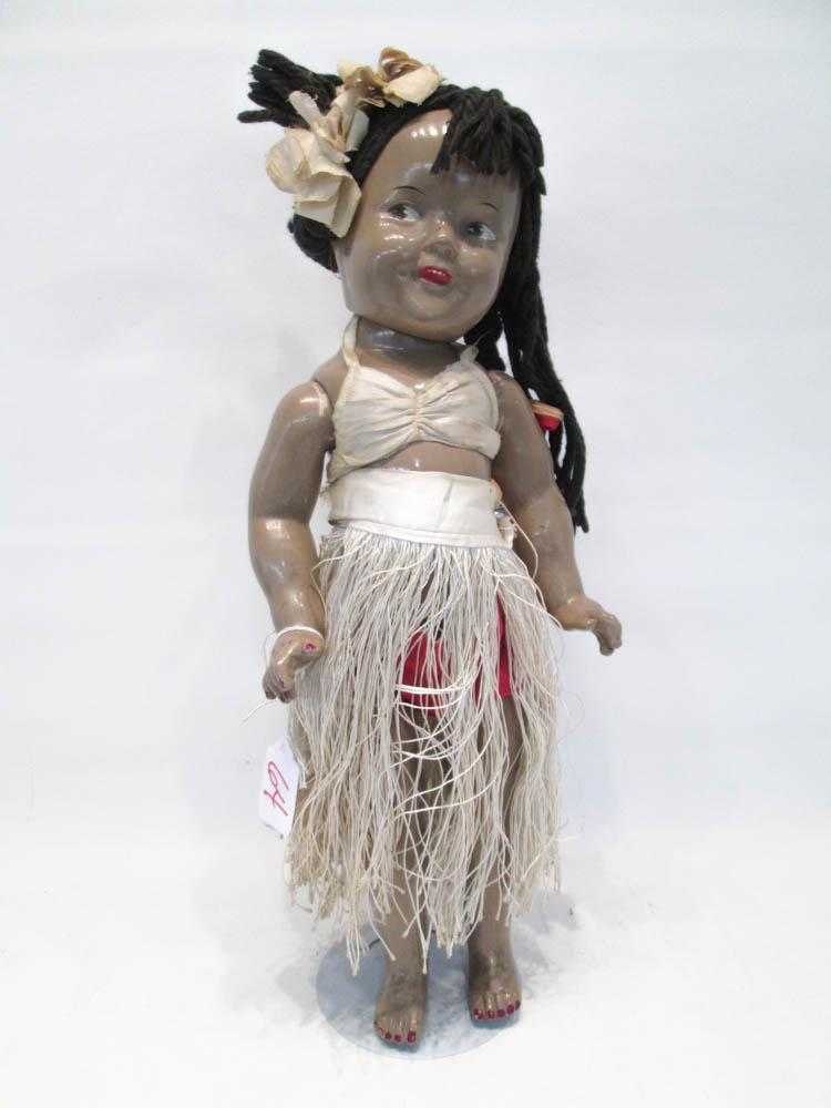 Appraisal: AN IDEAL HAWAIIAN SHIRLEY TEMPLE MARAMA DOLL black yarn wig