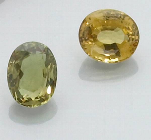 Appraisal: Two Chrysoberyls Sri Lanka The first an oval mixed-cut stone