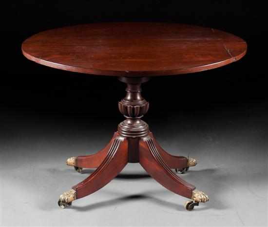 Appraisal: American Classical mahogany tilt-top breakfast table Baltimore Maryland circa round