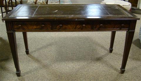 Appraisal: GEORGE III STYLE MAHOGANY WRITING DESK Late th C the