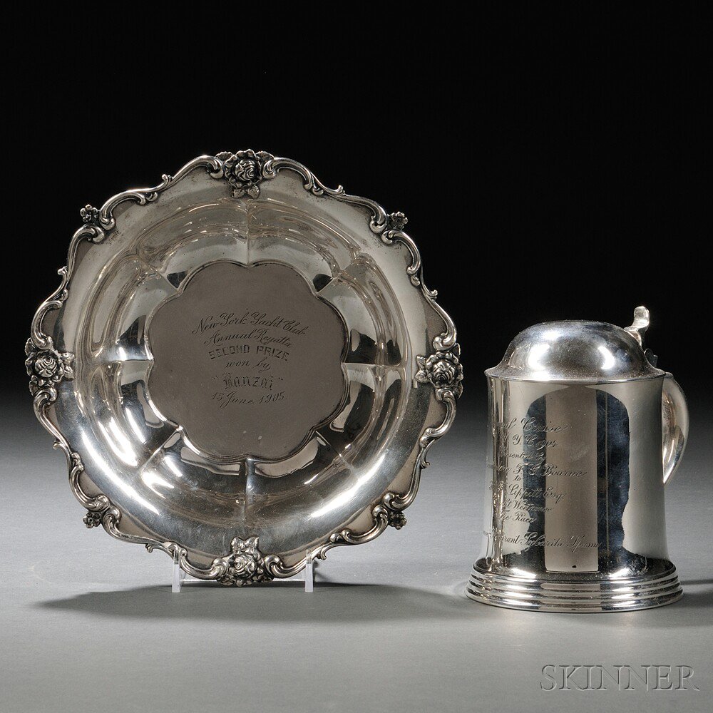 Appraisal: Two American Sterling Silver New York Yacht Club Trophies Tiffany