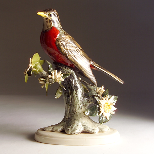 Appraisal: Rare STANGL porcelain Robin Repairs to several leaves Marked