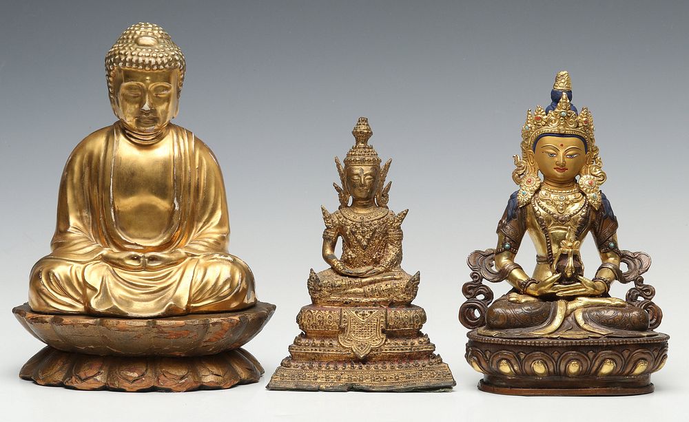 Appraisal: A GROUP OF TH AND TH CENTURY FIGURES OF BUDDHA